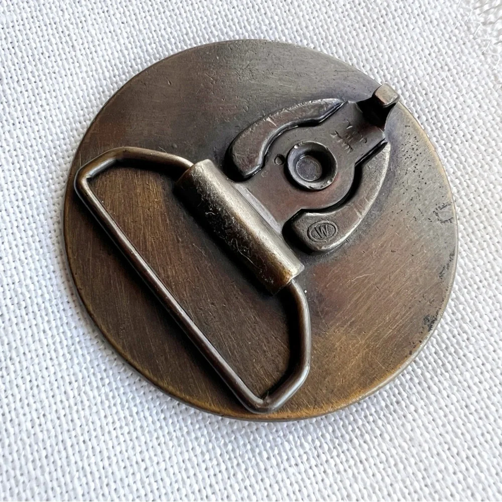 VINTAGE Eagle Sun Stars Brass Unisex Belt Buckle Charles Lindbergh Aviation USA